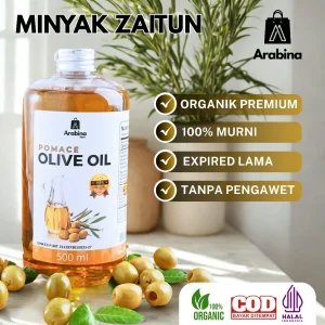 Arabina Minyak Zaitun 100% Original Organik Pomace Olive Oil Murni Untuk Menumis Memasak