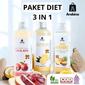 Arabina Paket Detoks Diet 3in1 Sari Lemon Cuka Apel Nanas