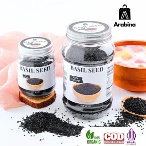 Arabina Basil Seed 100% Original biji Selasih Menu Diet Organik Non GMO Premium