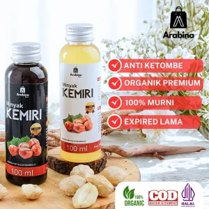 Arabina Minyak Kemiri Bakar Asli 100% Murni Anti Ketombe Penumbuh Rambut Rontok Alis Bulu mata