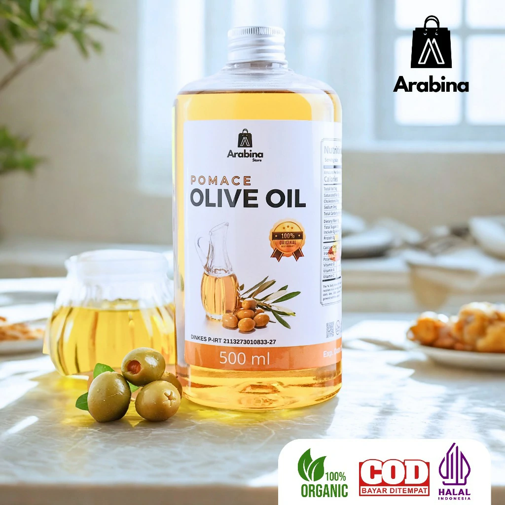 Arabina Minyak Zaitun 100% Asli Organik Pomace Olive Oil Untuk Memasak Menumis Menggoreng - Image 2