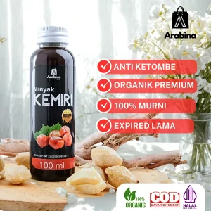 Arabina Minyak Kemiri Bakar 100% Asli Penumbuh Rambut Rontok Anti Ketombe