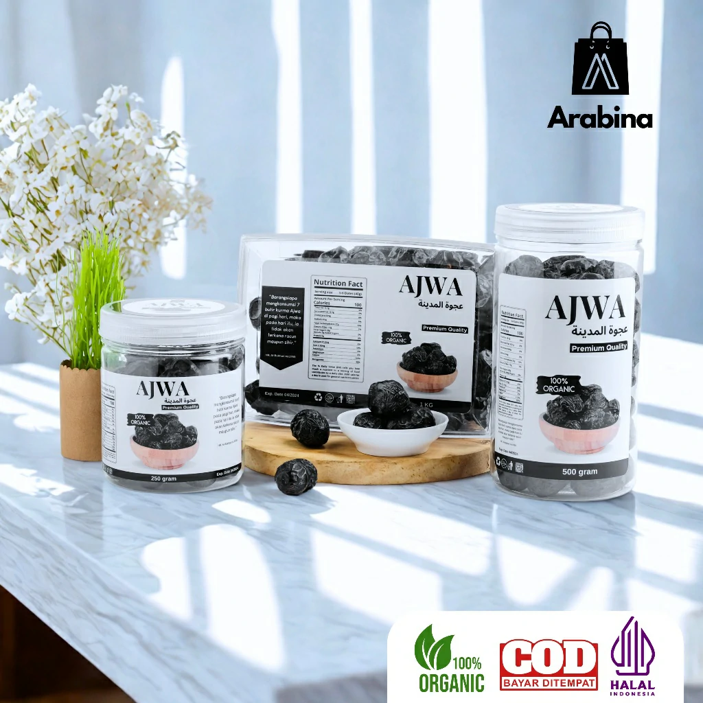 Arabina Kurma Ajwa 100% Premium Original Azwa Madinah Legit Lembut - Image 7