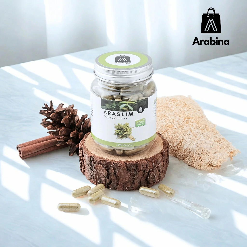 Araslim Ekstrak Daun Jati Cina 100% Original Organik Premium Kapsul Pelangsing Badan Pria Wanita - Image 3