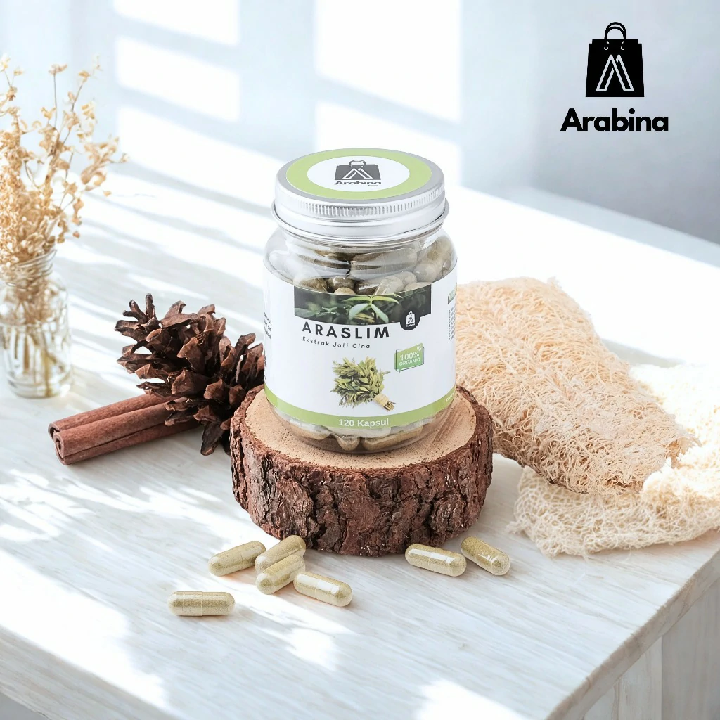 Araslim Ekstrak Daun Jati Cina 100% Original Organik Premium Kapsul Pelangsing Badan Pria Wanita - Image 5