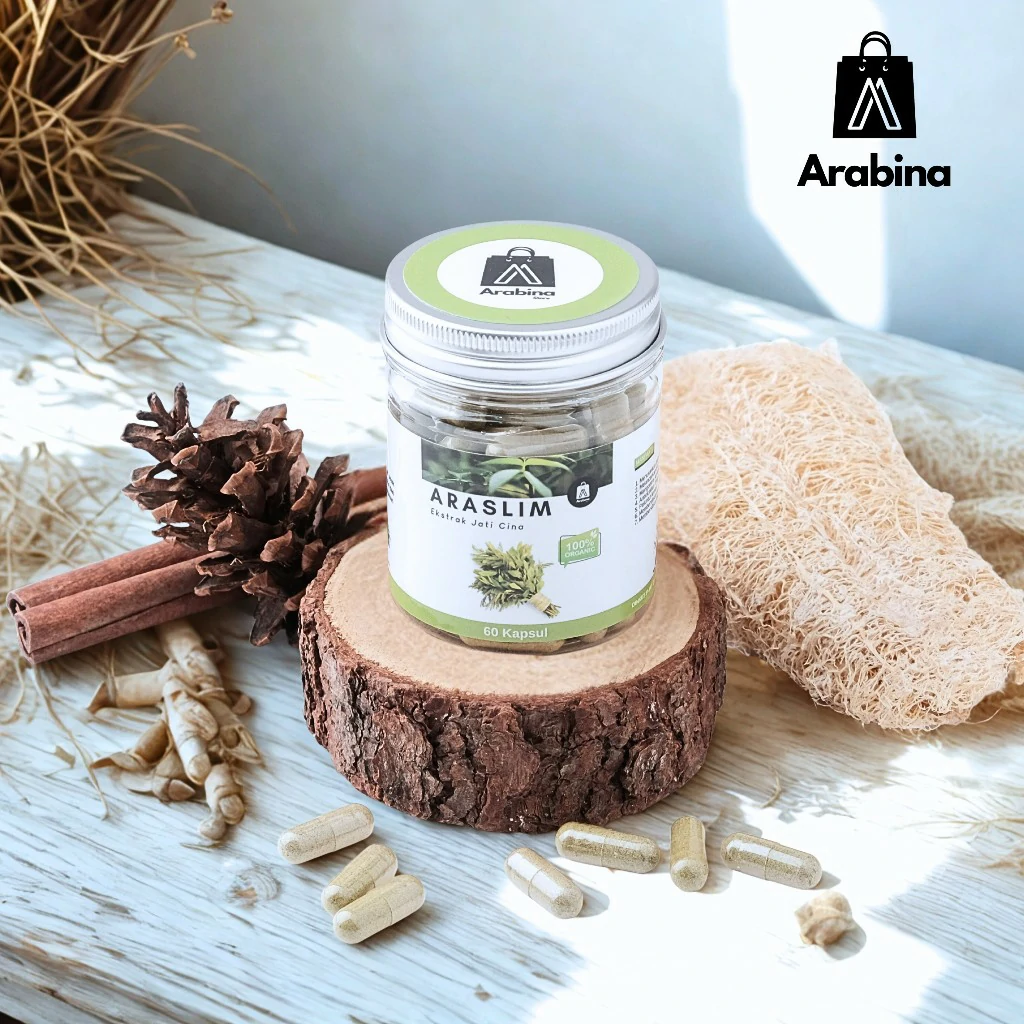 Araslim Ekstrak Daun Jati Cina 100% Original Organik Premium Kapsul Pelangsing Badan Pria Wanita - Image 2