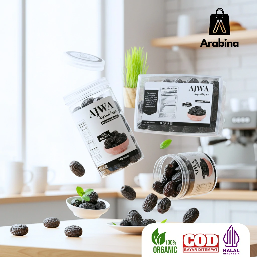 Arabina Kurma Ajwa 100% Original Organik Premium Azwa Madinah Lembut Legit - Image 7