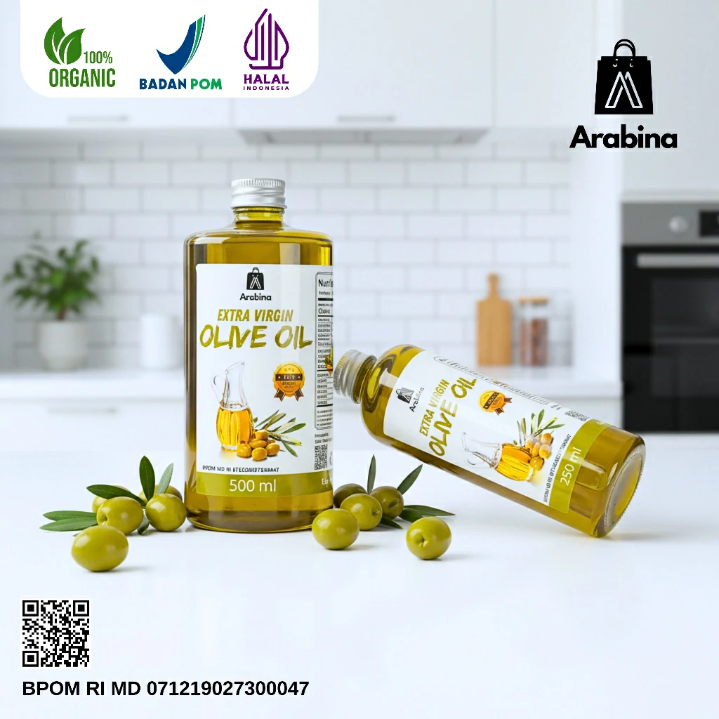 Arabina Minyak Zaitun 100% Extra Virgin Olive Oil Asli Murni 100ml - Image 8