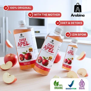 Arabina Cuka Apel 100% Alami Original Untuk Diet Jerawat Apple Cider Vinegar With The Mother