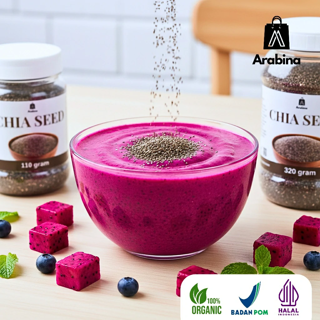 Arabina Chia Seed Premium 100% Original Non GMO Organik Cia Seeds Organic Untuk Diet - Image 3