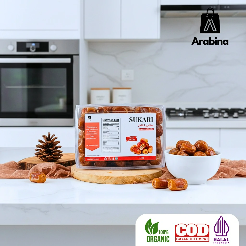 Arabina Kurma Sukari 100% Original Organik Lembut Sukkari Dates Premium - Image 7