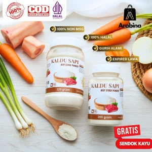 Arabina Kaldu Sapi Bubuk 100% Non MSG Halal Asli Bumbu Penyedap Rasa Beef Stock Seasoning Powder