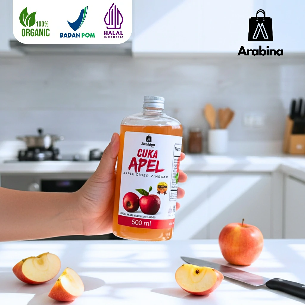 Arabina Cuka Apel 100% Original Premium Organik Untuk Diet Jerawat Apple Cider Vinegar - Image 7