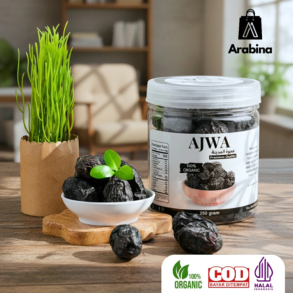 Arabina Kurma Ajwa 100% Original Organik Premium Azwa Madinah Lembut Legit - Image 6