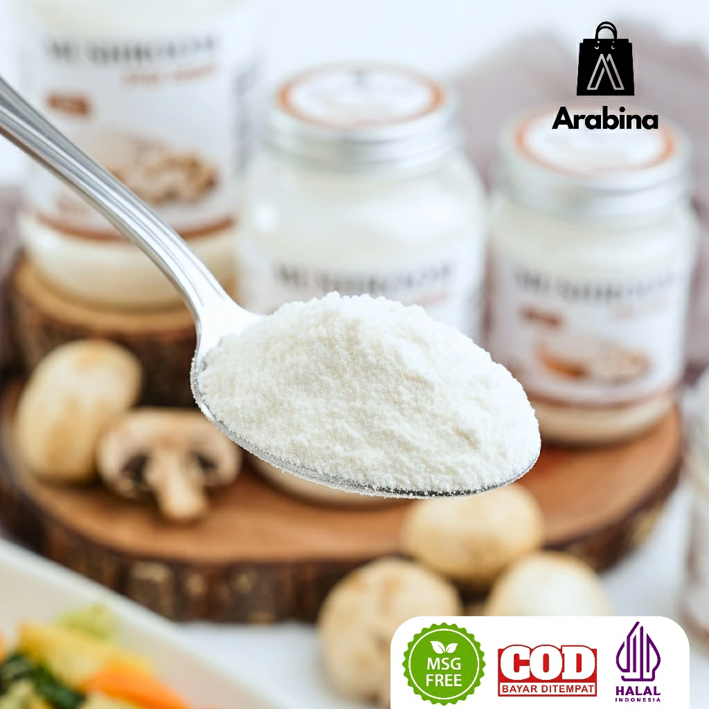 Arabina Kaldu Jamur Bubuk 100% Non MSG Halal Bumbu Penyedap Rasa Mushroom Seasoning Powder - Image 4