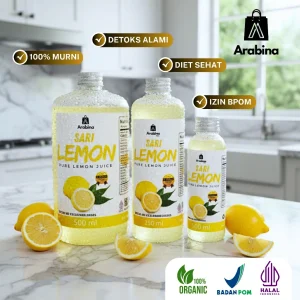 Arabina Sari Lemon Murni Jus Asli 100% Diet Detoks Tanpa Pengawet