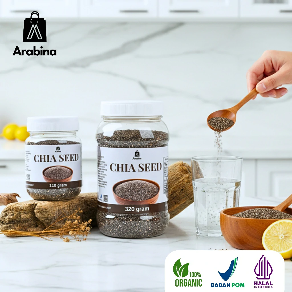 Arabina Chia Seed Premium 100% Original Non GMO Organik Cia Seeds Organic Untuk Diet - Image 9