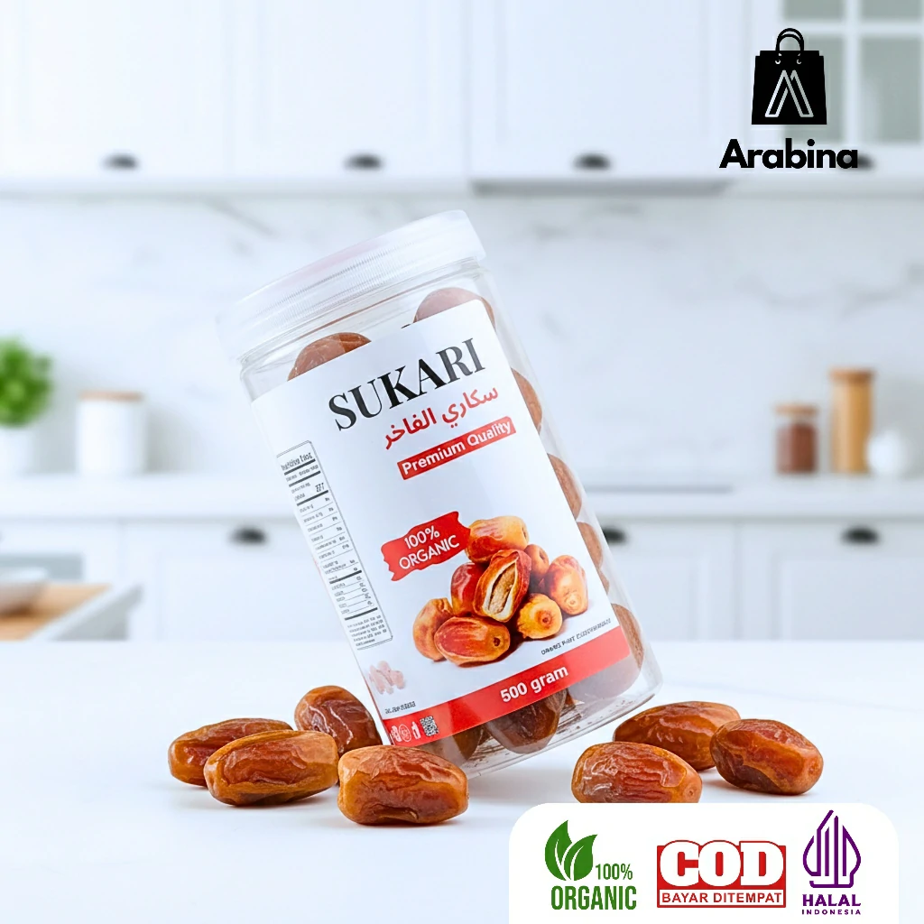 Arabina Kurma Sukari 100% Original Organik Lembut Sukkari Dates Premium - Image 2
