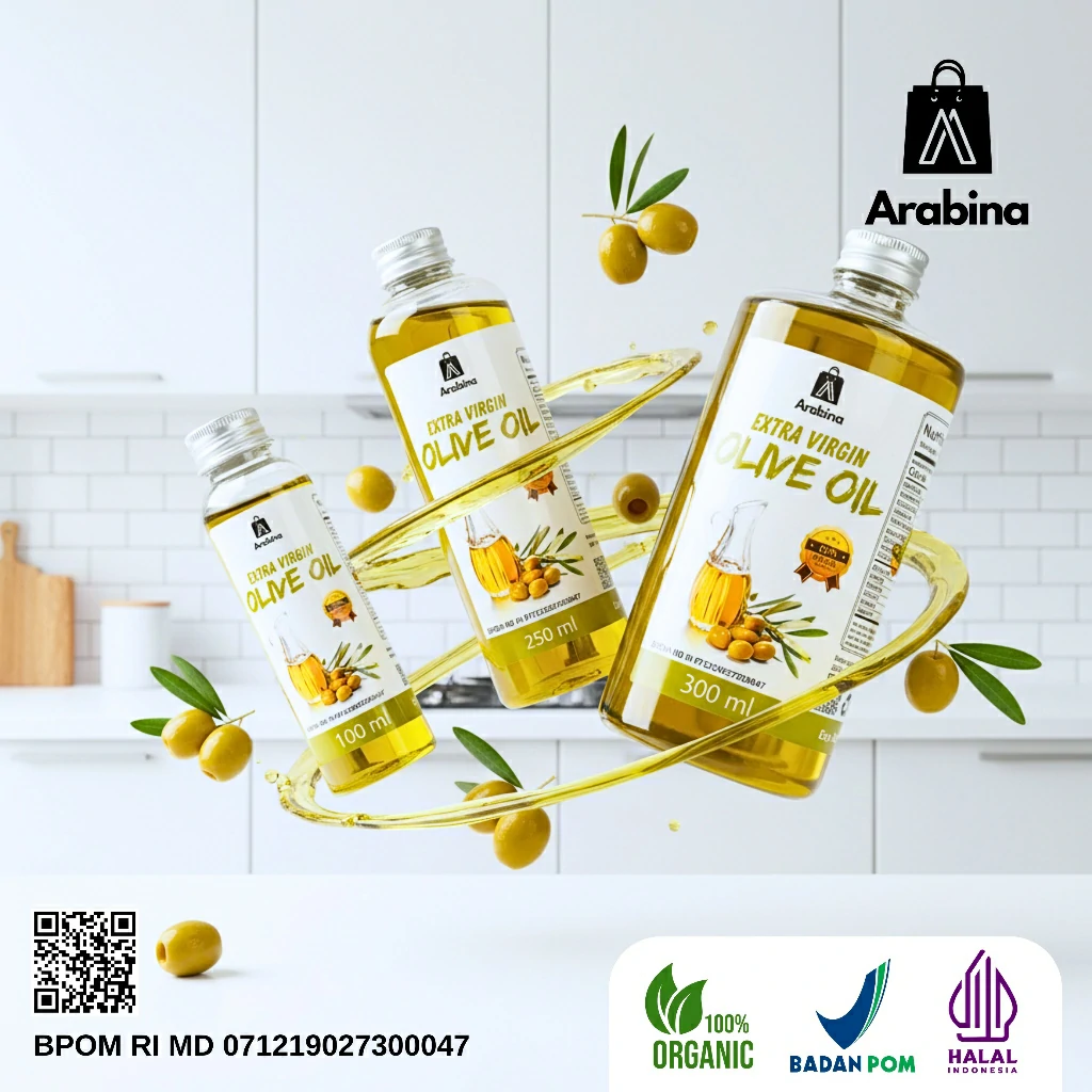 Arabina Minyak Zaitun Murni Asli 100% Extra Virgin Olive Oil EVOO Premium Organik - Image 2