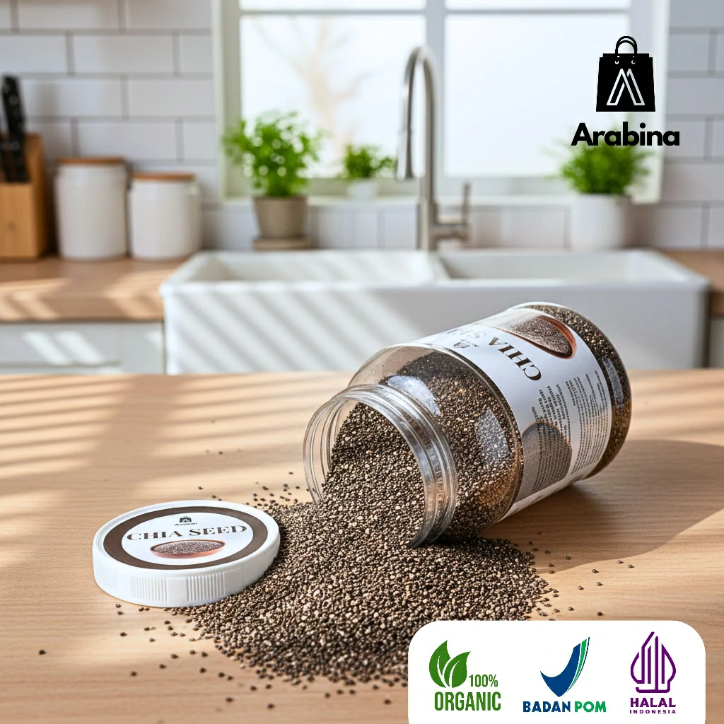 Arabina Chia Seed Premium 100% Original Non GMO Organik Cia Seeds Organic Untuk Diet - Image 6