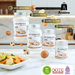 Arabina Kaldu Jamur Bubuk 100% Halal Penyedap Rasa Non MSG Mushroom Stock Powder