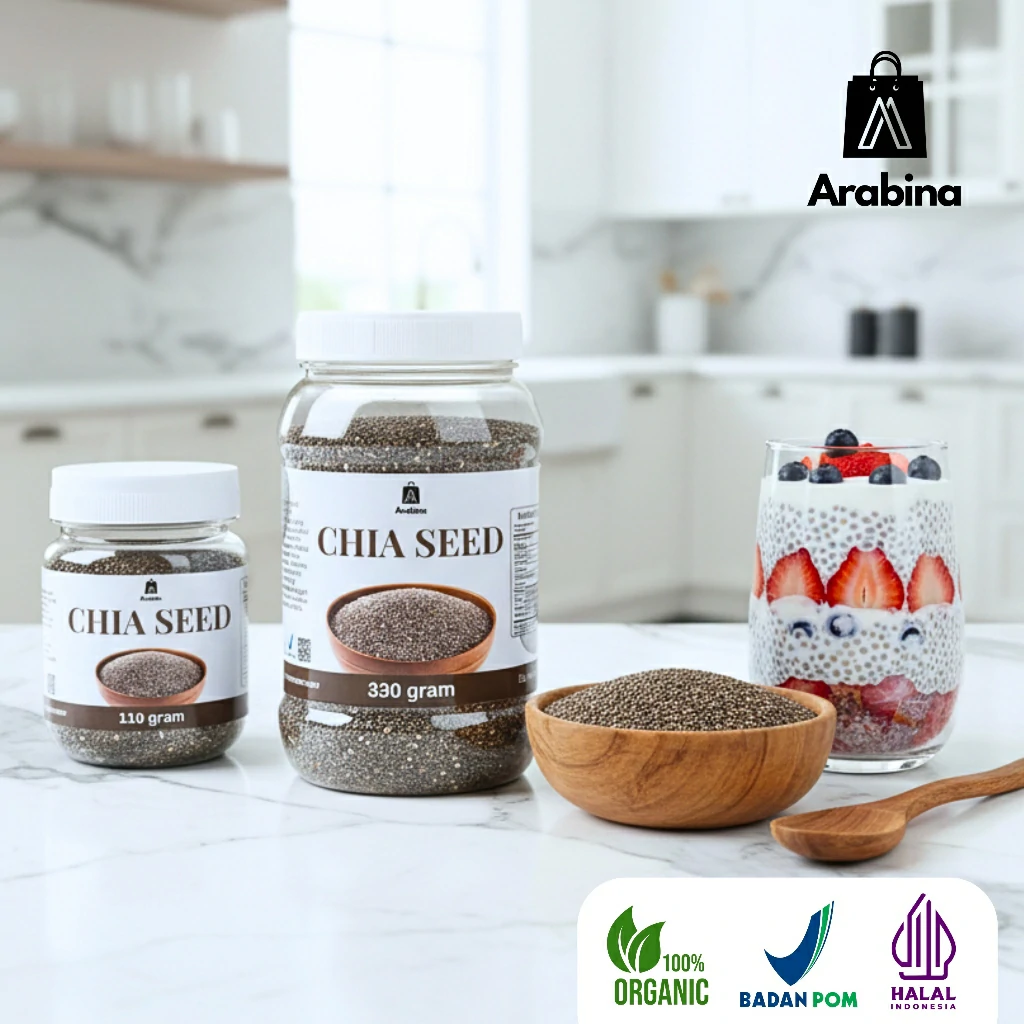 Arabina Chia Seed Premium 100% Original Non GMO Organik Cia Seeds Organic Untuk Diet - Image 8