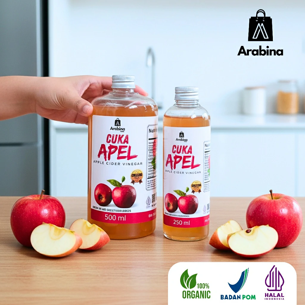Arabina Cuka Apel 100% Original Premium Organik Untuk Diet Jerawat Apple Cider Vinegar - Image 9