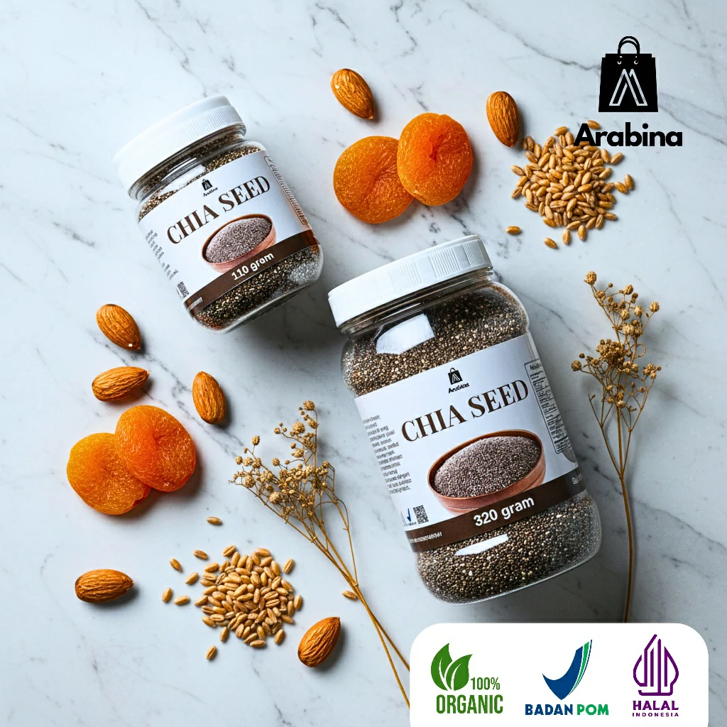 Arabina Chia Seed Premium 100% Original Non GMO Organik Cia Seeds Organic Untuk Diet - Image 4