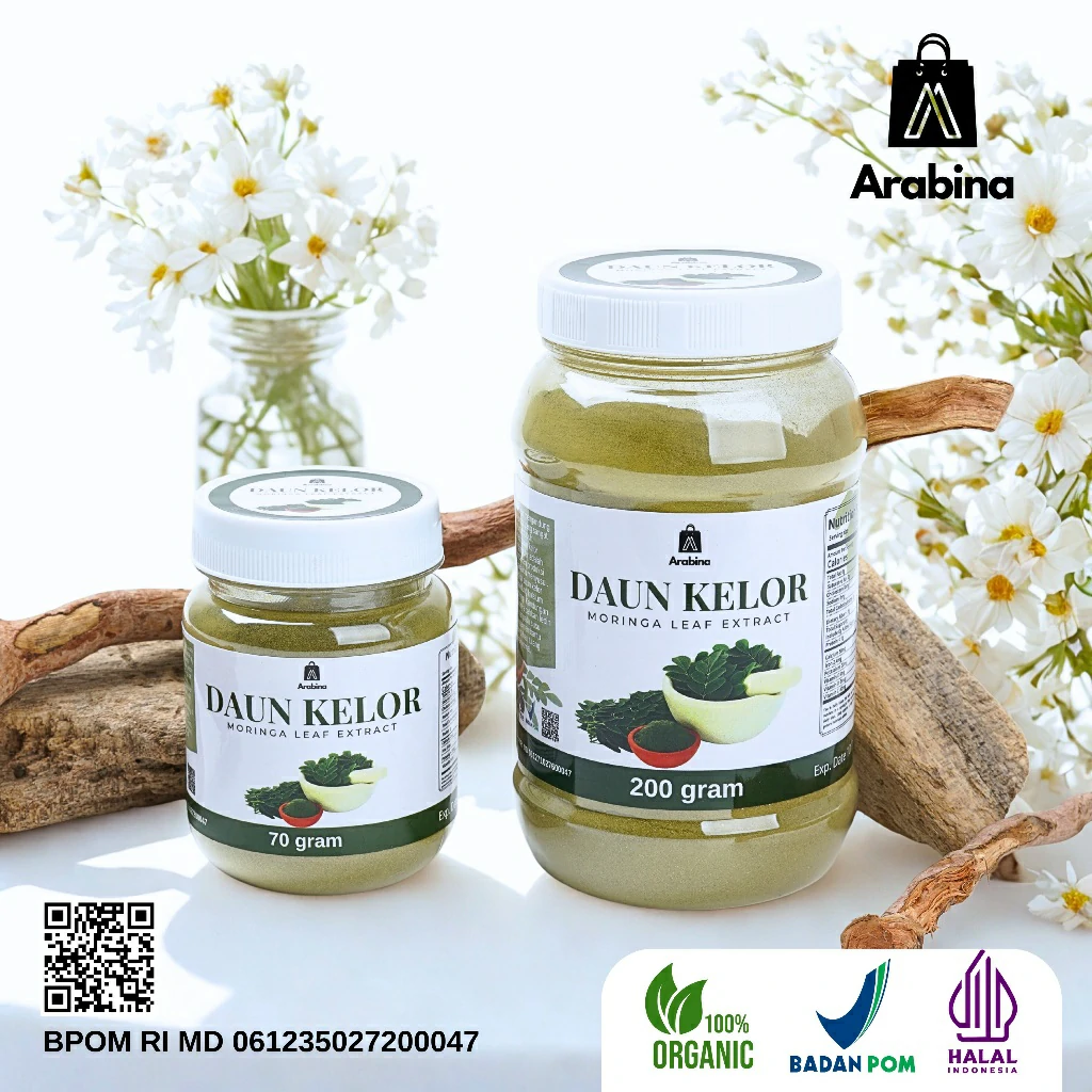 Arabina Daun Kelor Bubuk Original 100% Ekstrak Organik Peninggi Badan - Image 3