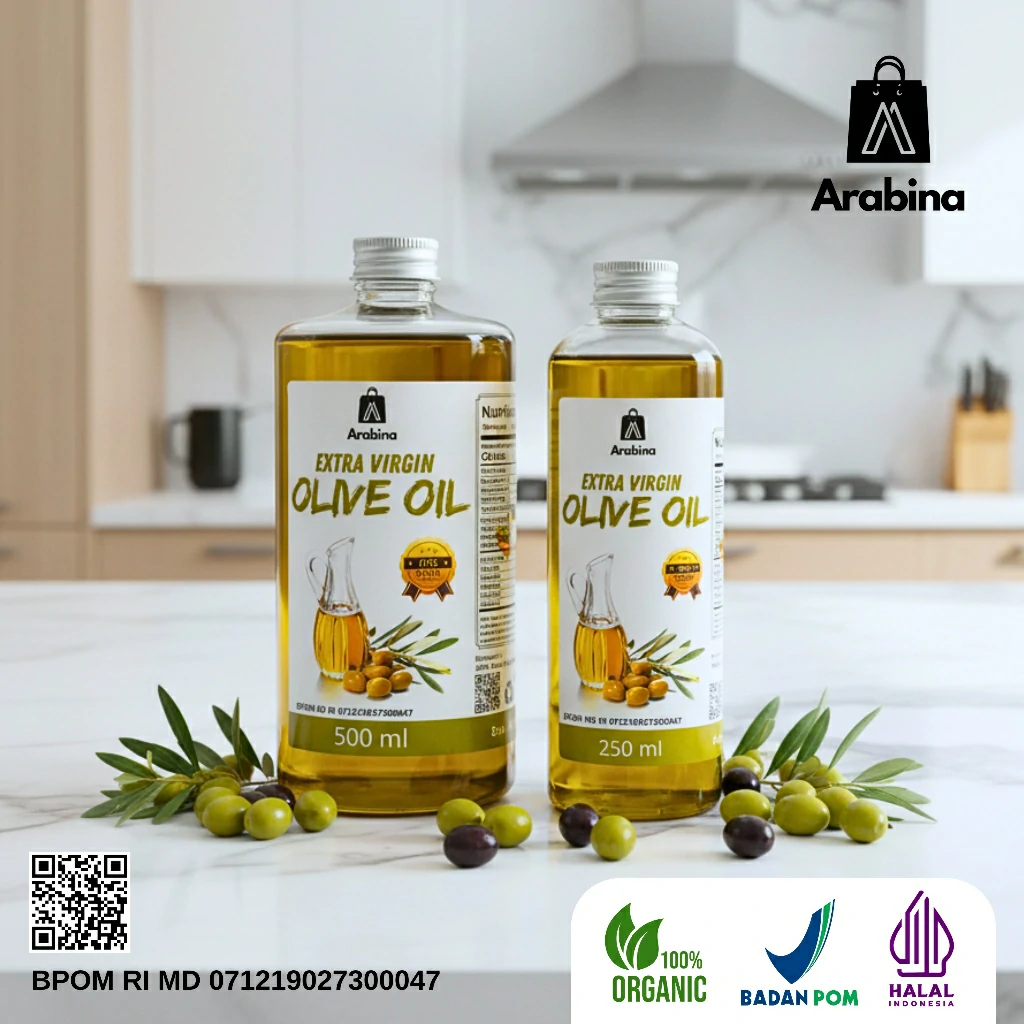 Arabina Minyak Zaitun 100% Extra Virgin Olive Oil Asli Murni 100ml - Image 5