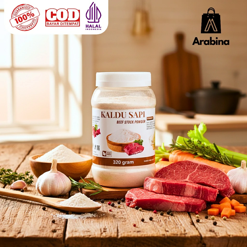 Arabina Kaldu Sapi Bubuk 100% Non MSG Halal Original Penyedap Rasa Beef Stock Seasoning Powder - Image 3