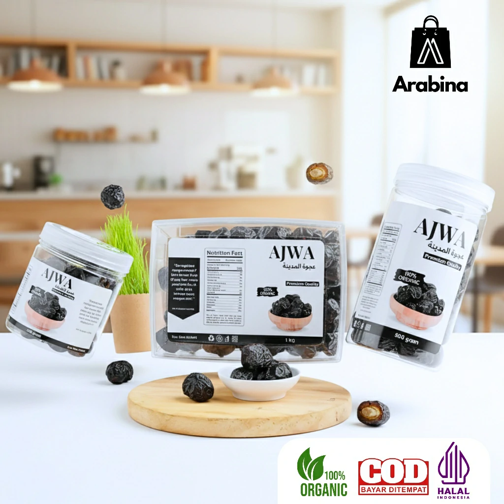 Arabina Kurma Ajwa 100% Original Organik Premium Azwa Madinah Lembut Legit - Image 4