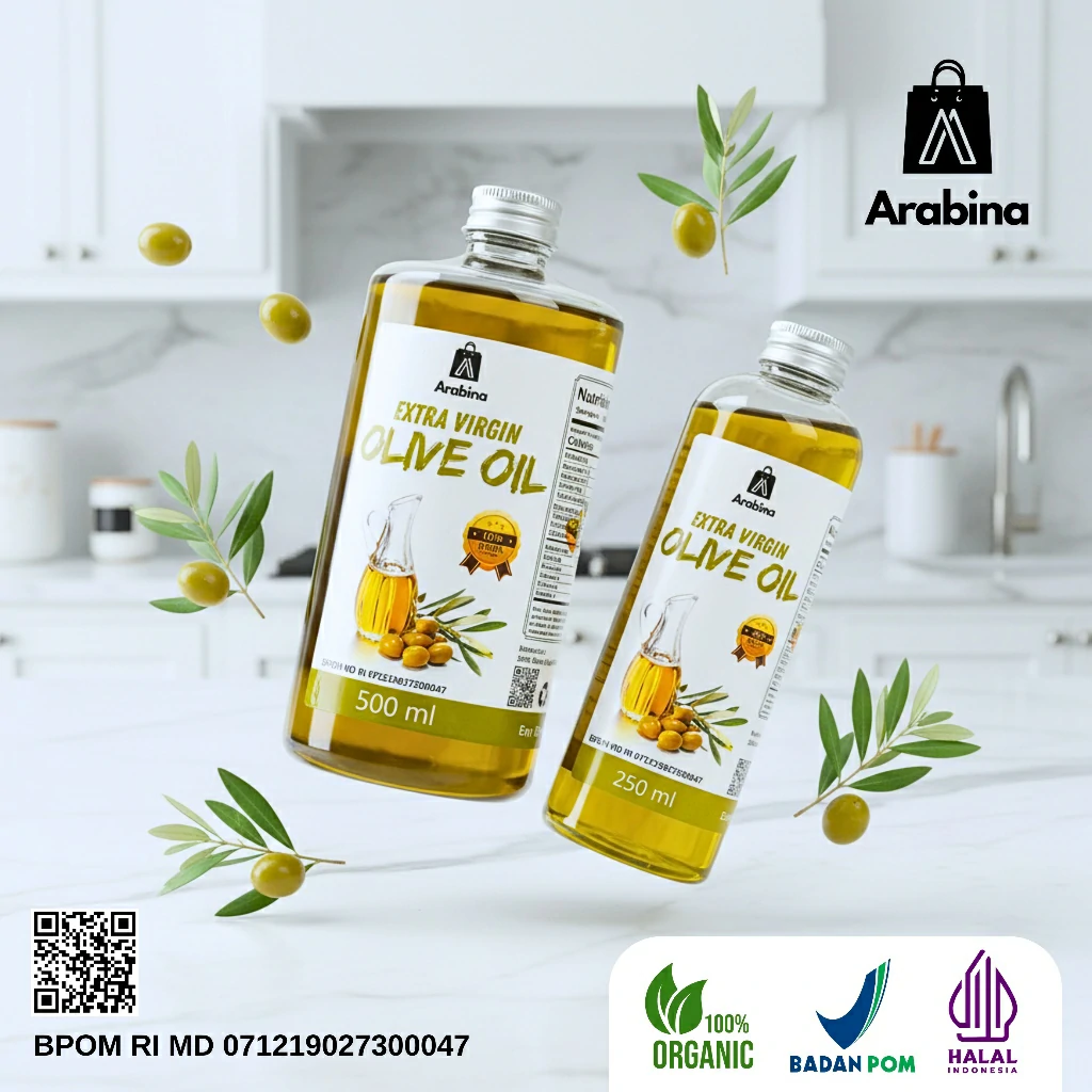 Arabina Minyak Zaitun 100% Extra Virgin Olive Oil Asli Murni 100ml - Image 3