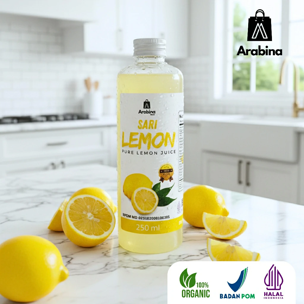 Arabina Sari Lemon Murni Jus Asli 100% Diet Detoks Tanpa Pengawet - Image 9