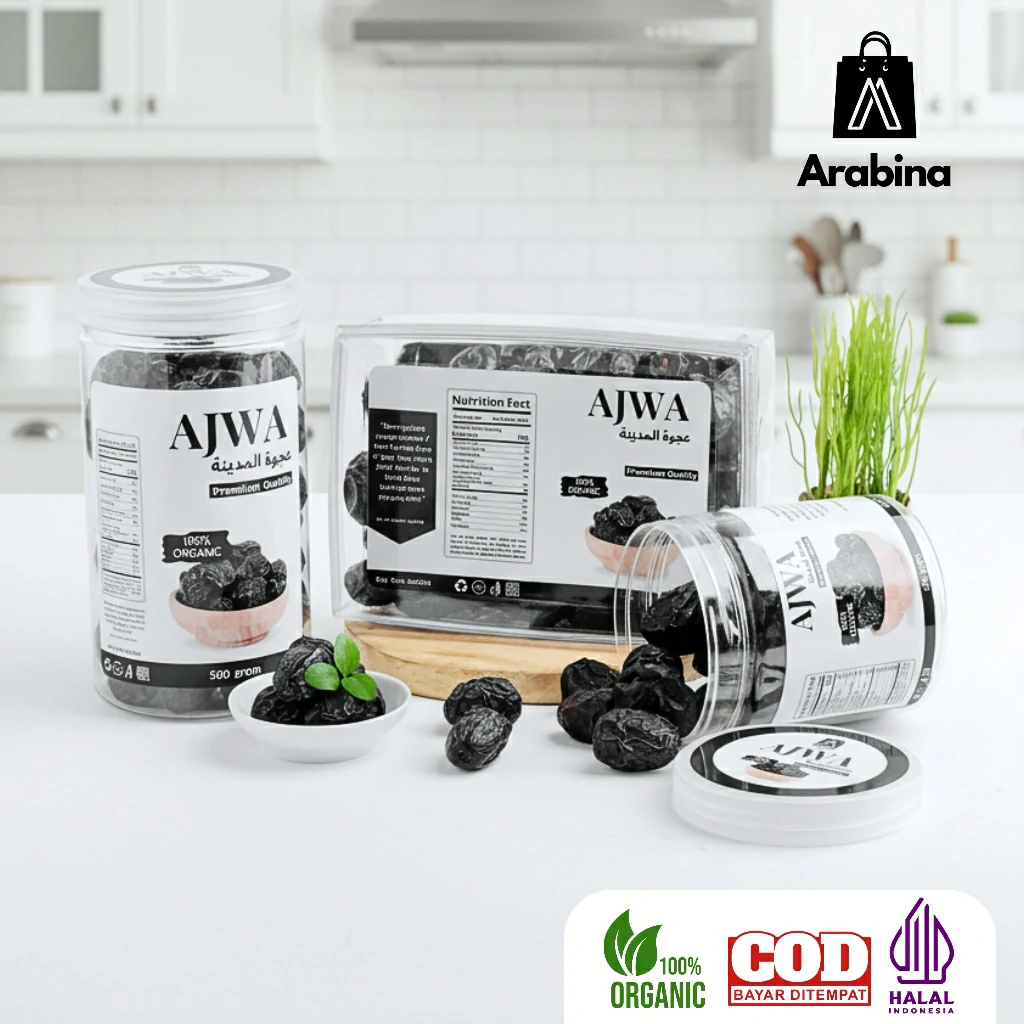 Arabina Kurma Ajwa 100% Original Organik Premium Azwa Madinah Lembut Legit - Image 2