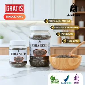 Arabina Chia Seed 100% Original Premium 320gram Organik Non GMO Untuk Diet Sehat