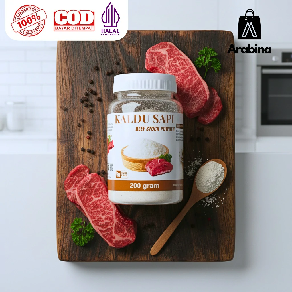 Arabina Kaldu Sapi Bubuk 100% Non MSG Halal Original Penyedap Rasa Beef Stock Seasoning Powder - Image 9