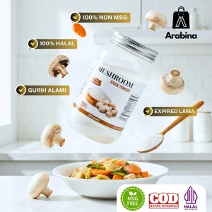 Arabina Kaldu Jamur Bubuk 100% Halal Penyedap Rasa Non MSG Mushroom Stock Powder