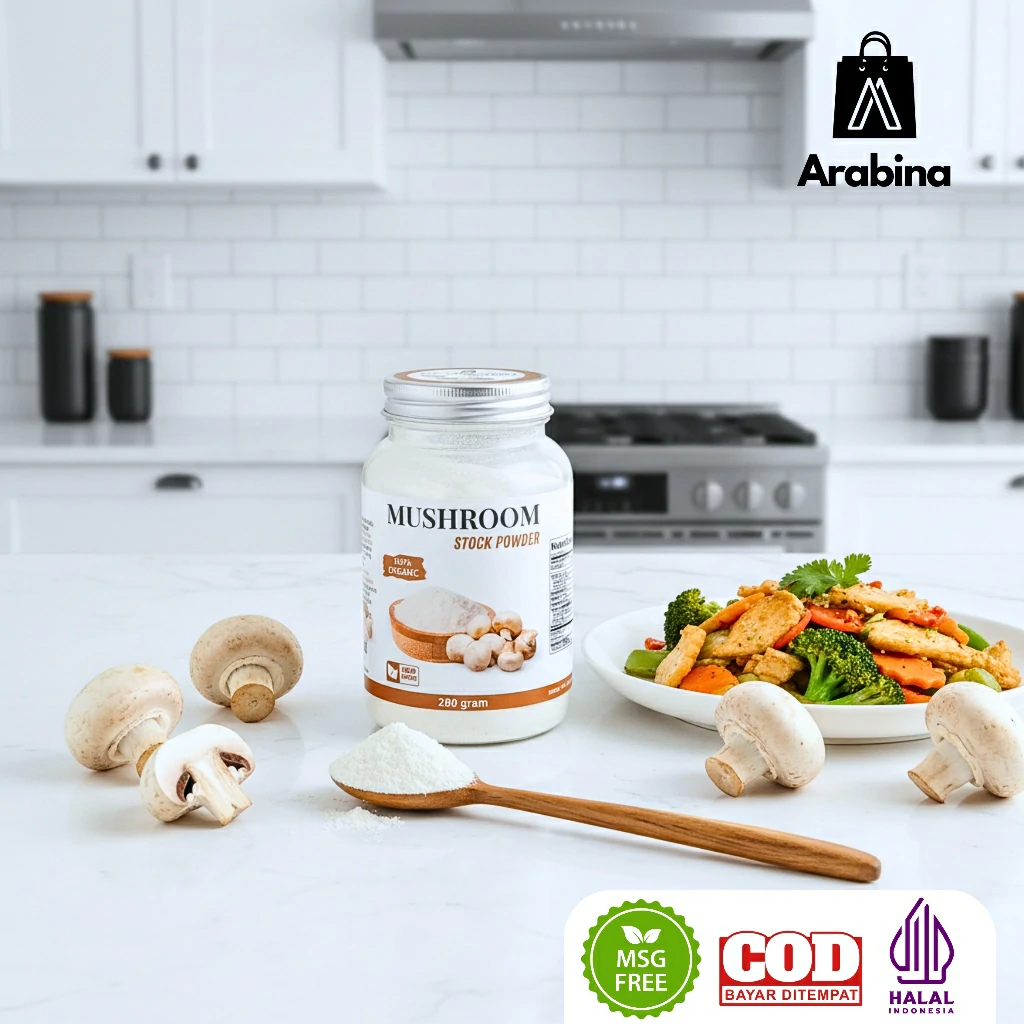 Arabina Kaldu Jamur Bubuk 100% Halal Penyedap Rasa Non MSG Mushroom Stock Powder - Image 7