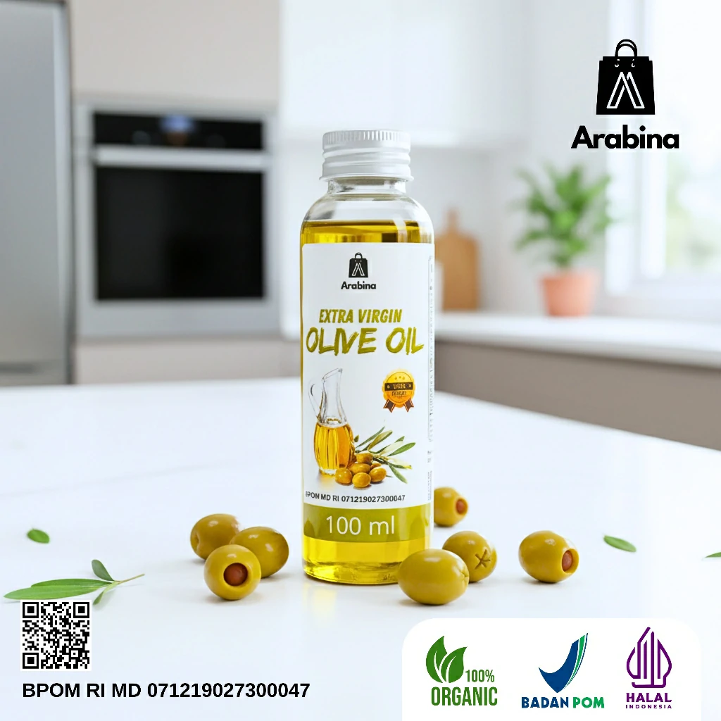 Arabina Minyak Zaitun 100% Extra Virgin Olive Oil Asli Murni 100ml - Image 9