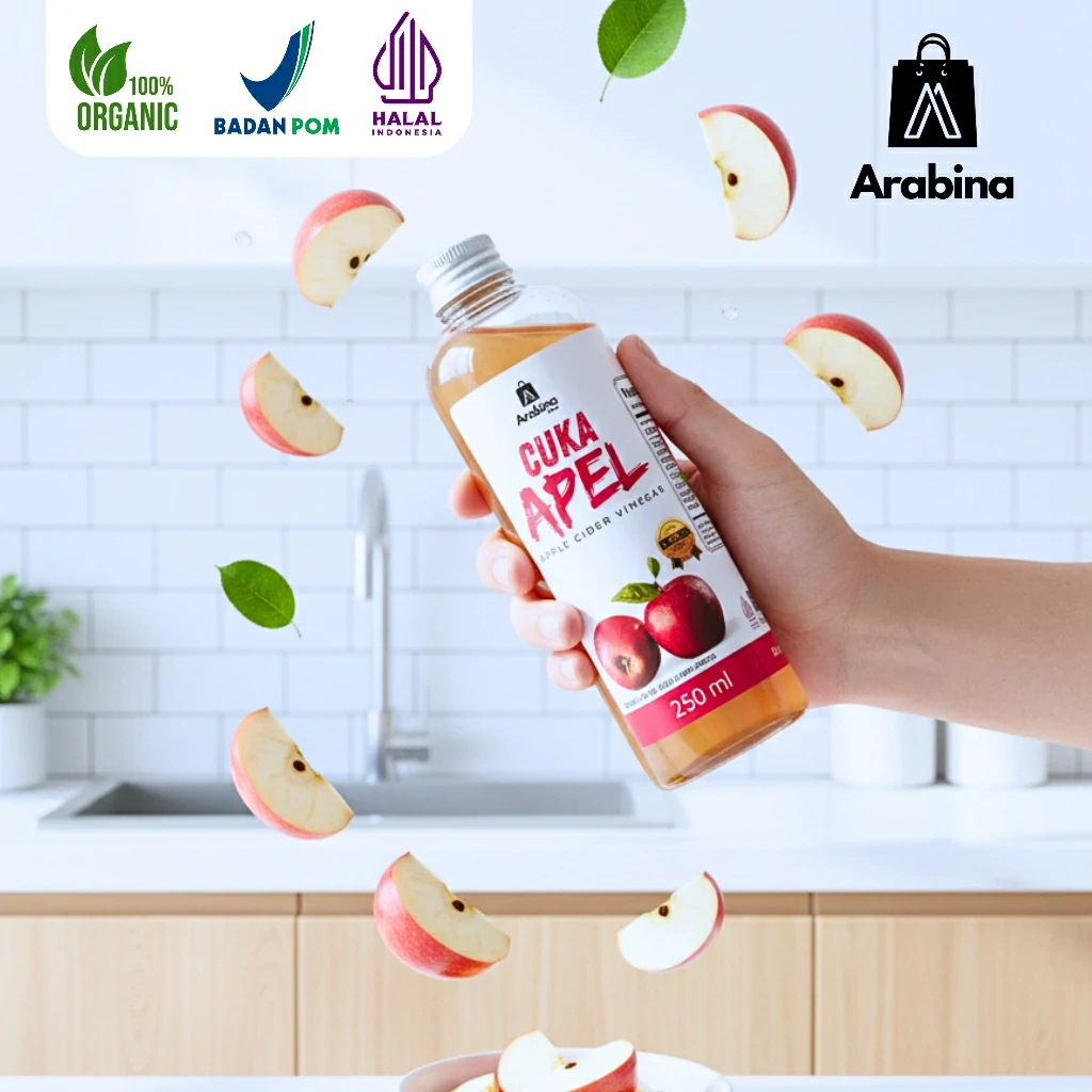 Arabina Cuka Apel 100% Alami Original Untuk Diet Jerawat Apple Cider Vinegar With The Mother - Image 8