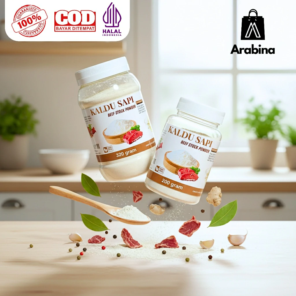 Arabina Kaldu Sapi Bubuk 100% Non MSG Halal Original Penyedap Rasa Beef Stock Seasoning Powder - Image 4